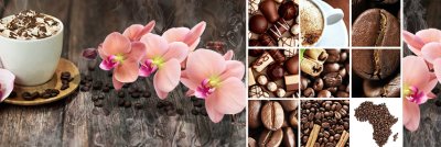 фотообои Орхидеи и кофе