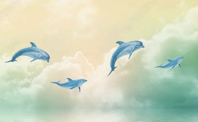 фотообои Дельфины над морем
