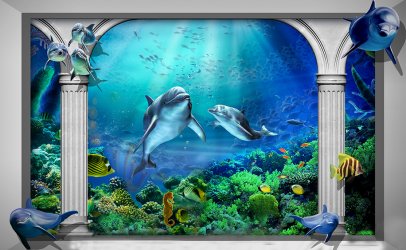 фотообои Арки и дельфины